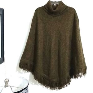 SUMAC DESIGN 100% PERUVIAN ALPACA PONCHO SWEATER  SIZE OS